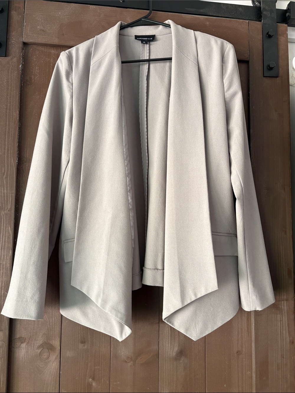 Light Gray Draped Open-Front Blazer by Worthington